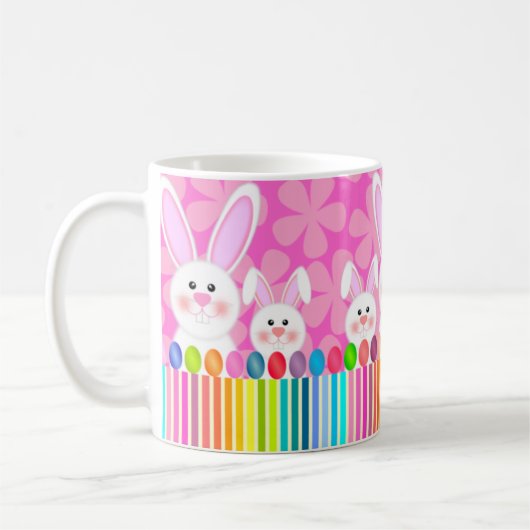 Kleurrijke Paashaas en Eieren Mok (Links)