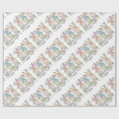 Kleurrijke paashaas met bogen cadeaupapier (Vlak)