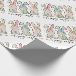 Kleurrijke paashaas met bogen cadeaupapier