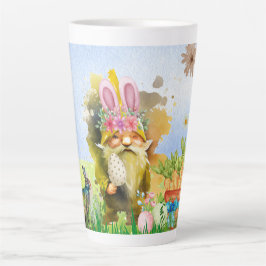 Kleurrijke paashaas met konijnenoren latte mok
