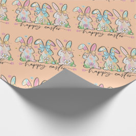 Kleurrijke Paashazen met Strikken Cadeaupapier