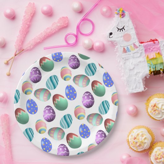 Kleurrijke paaspaaspaasmakreel papieren bordje (Feest)