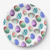 Kleurrijke paaspaaspaasmakreel papieren bordje (Voorkant)