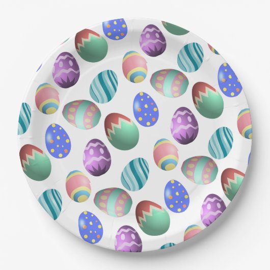 Kleurrijke paaspaaspaasmakreel papieren bordje (Voorkant)