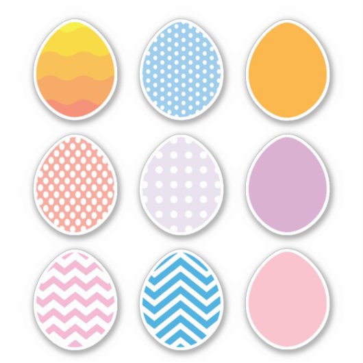 Kleurrijke paasset van 9 kinderen sticker (Voorkant)