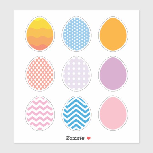 Kleurrijke paasset van 9 kinderen sticker (Vel)