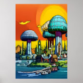 Kleurrijke paddenstoel | AI Art Poster (Voorkant)