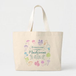 Kleurrijke paddenstoel grote tote bag
