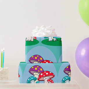 Kleurrijke Paddenstoel Paddenstoelentuin Cadeaupapier