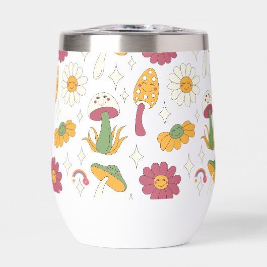 Kleurrijke Paddenstoel, Regenboog en Madeliefjes P (Voorkant)