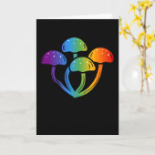 Kleurrijke paddenstoel voor regenboogdag kaart (Gele Bloem)