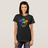 Kleurrijke paddenstoel voor regenboogdag t-shirt (Voorkant volledig)