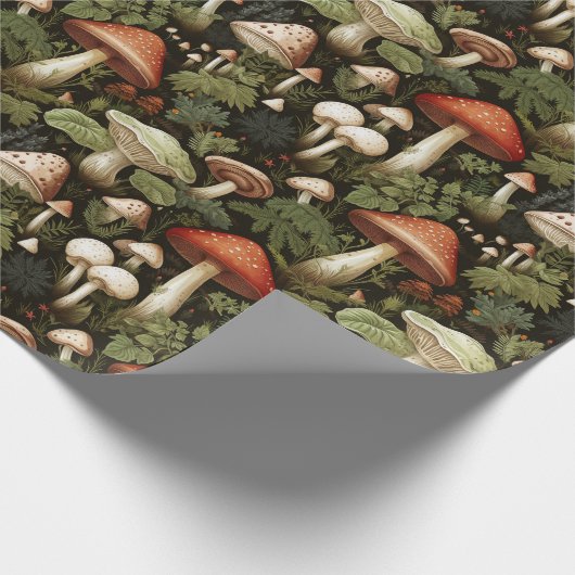 Kleurrijke paddenstoelen 2 - cadeaupapier (Hoek)