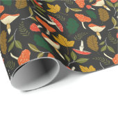 Kleurrijke paddenstoelen, bladeren,  full colour. cadeaupapier (Rol Hoek)