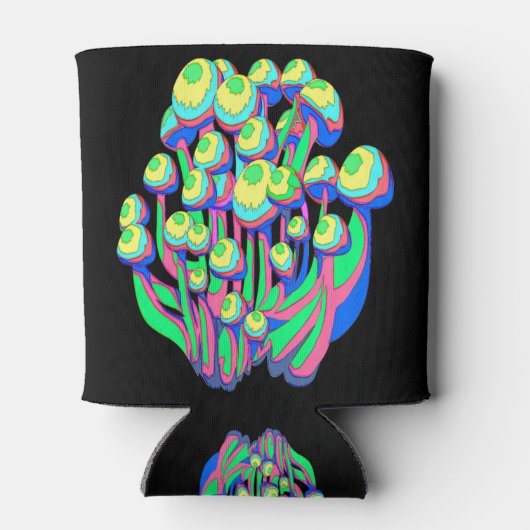 Kleurrijke paddenstoelen blikjeskoeler (Achterkant)