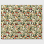 Kleurrijke paddenstoelen - cadeaupapier (Vlak)