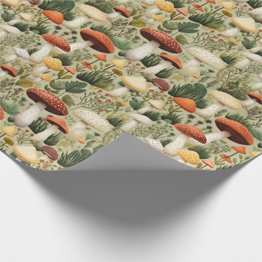 Kleurrijke paddenstoelen - cadeaupapier (Hoek)