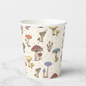 Kleurrijke paddenstoelen Doodle Patroon Papieren Bekers (Achterkant)