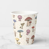 Kleurrijke paddenstoelen Doodle Patroon Papieren Bekers (Voorkant)