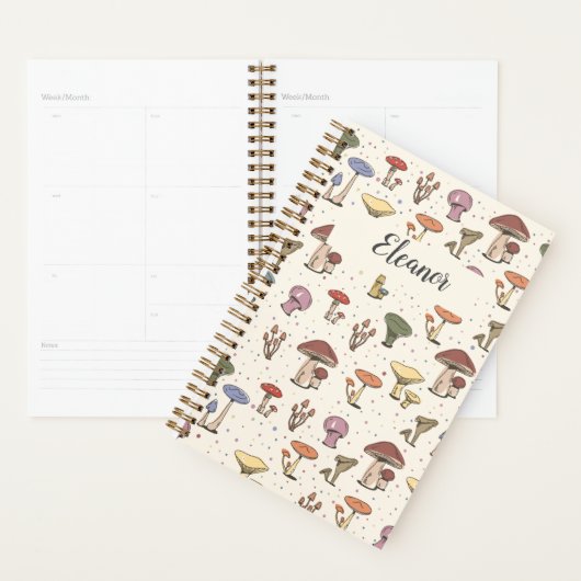 Kleurrijke paddenstoelen Doodle Patroon - Planner (Display)