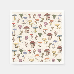 Kleurrijke paddenstoelen Doodle Patroon Servet