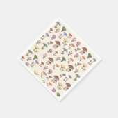 Kleurrijke paddenstoelen Doodle Patroon Servet (Hoek)