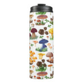 Kleurrijke paddenstoelen en gras thermosbeker (Voorkant)