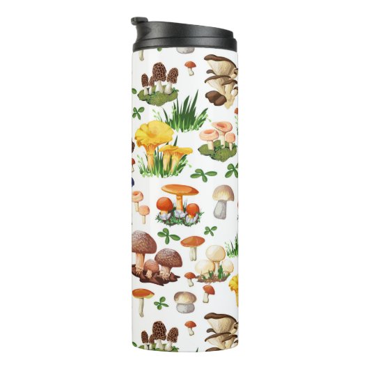Kleurrijke paddenstoelen en gras thermosbeker (Geroteerd rechts)