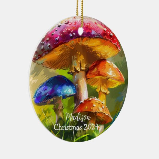 Kleurrijke paddenstoelen gepersonaliseerd Ornament (Rechts)