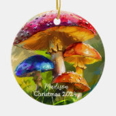 Kleurrijke paddenstoelen gepersonaliseerd Ornament (Voorkant)