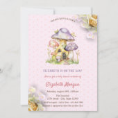 Kleurrijke Paddenstoelen Gouden Rozen Polka Dots Kaart (Voorkant)