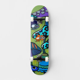 Kleurrijke Paddenstoelen Illustratie Persoonlijk Skateboard