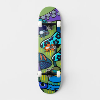 Kleurrijke Paddenstoelen Illustratie Persoonlijk Skateboard