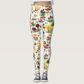 Kleurrijke paddenstoelen leggings (Voorkant)