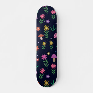 Kleurrijke Paddenstoelen Met Fantasie Bloemen Patr Persoonlijk Skateboard