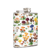 Kleurrijke paddenstoelen op wit heupfles (Rechts)