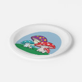 Kleurrijke paddenstoelen papieren bordje (Gekanteld)