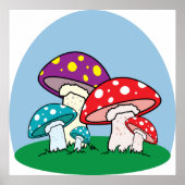 Kleurrijke paddenstoelen poster (Voorkant)