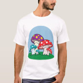 Kleurrijke paddenstoelen T-shirt (Voorkant)