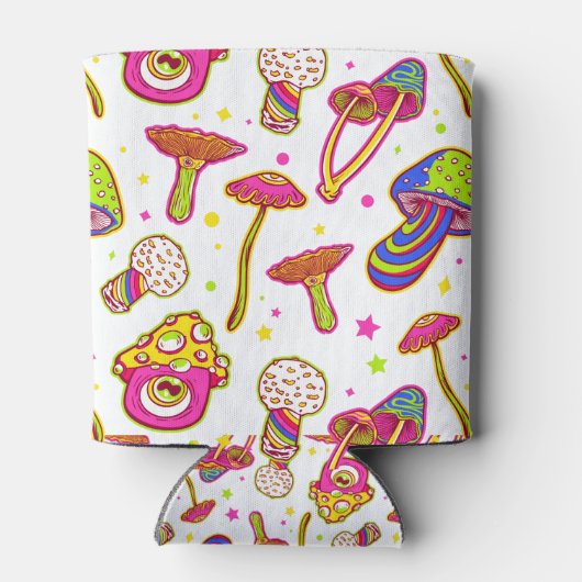 Kleurrijke paddenstoelen: verbluffend Magische Pla Blikjeskoeler (Achterkant)