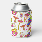 Kleurrijke paddenstoelen: verbluffend Magische Pla Blikjeskoeler (Blikje Achterkant)