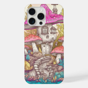 Kleurrijke Paddenstoelhuis Kunst iPhone 15 Pro Max Case