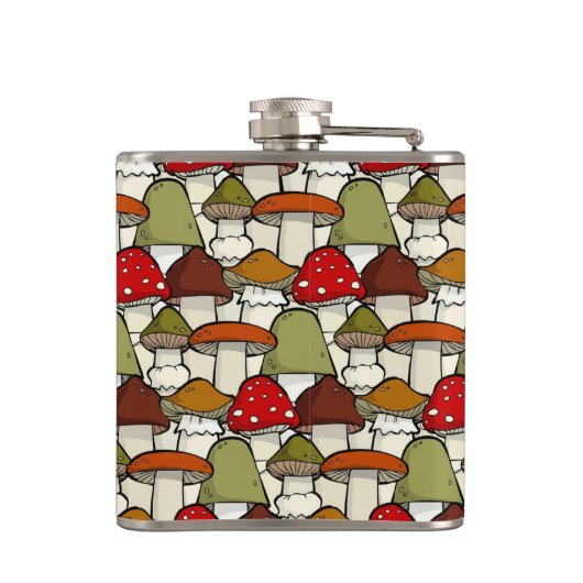 Kleurrijke paddenstoelontwerpfles heupfles (Achterkant)