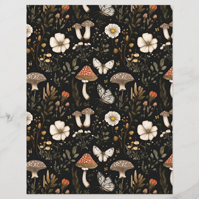 Kleurrijke paddestoel herfst patroon plakboek papi (Voorkant)