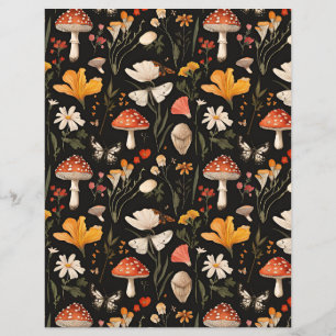 Kleurrijke paddestoel herfst patroon plakboek papi