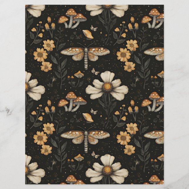 Kleurrijke paddestoel herfst patroon plakboek papi (Voorkant)