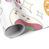 Kleurrijke Paddestoel, Regenboog en Daisies Patroo Cadeaupapier (Rol Hoek)