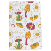 Kleurrijke Paddestoel, Regenboog en Daisies Patroo Medium Cadeauzakje (Voorkant)