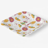 Kleurrijke Paddestoel, Regenboog en Daisies Patroo Papieren Bordje (Gebogen)