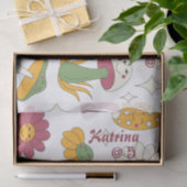 Kleurrijke Paddestoel, Regenboog en Daisies Patroo Tissuepapier (Geschenk)